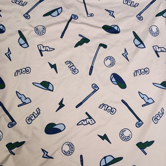 Bad Birdie Men's XL Yard Sale Golf All Over Print Stretch Preppy White Polo - Picture 6 of 7